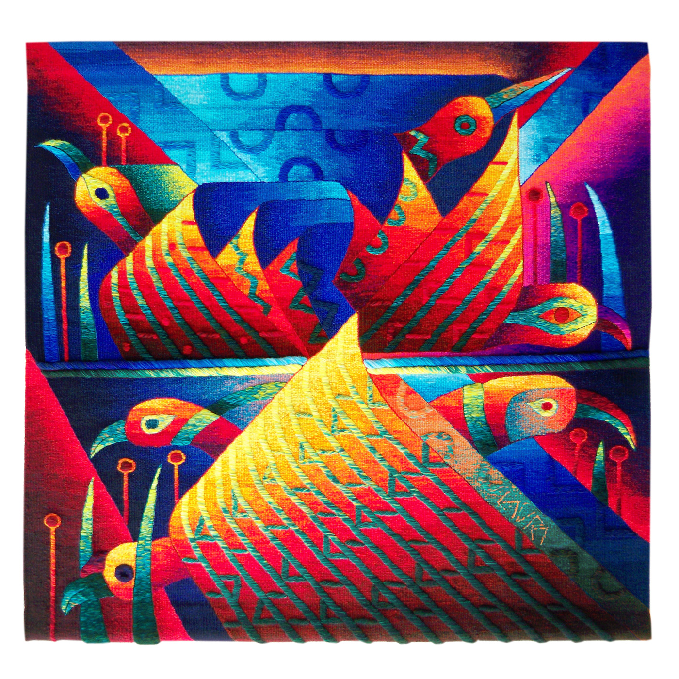Sacred Birds and MantlesSize: 47 x 47"